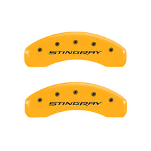 Charger l&#39;image dans la galerie, MGP 4 Caliper Covers Engraved Front &amp; Rear Stingray Yellow finish black ch