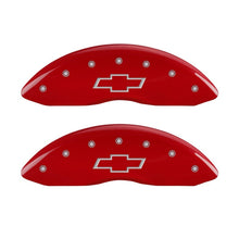 Charger l&#39;image dans la galerie, MGP Front set 2 Caliper Covers Engraved Front Bowtie Red finish silver ch
