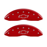 MGP Front set 2 Caliper Covers Engraved Front Bowtie Red finish silver ch