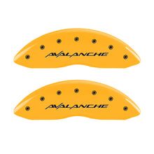 Carica l&#39;immagine nel visualizzatore di Gallery, MGP 4 Caliper Covers Engraved Front &amp; Rear Avalanche Yellow finish black ch