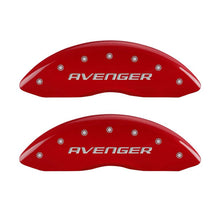Charger l&#39;image dans la galerie, MGP 4 Caliper Covers Engraved Front &amp; Rear With out stripes/Avenger Red finish silver ch