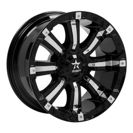 RBP 94R 20x10 5x150 BP / 4.5 BS -25mm Offset 110mm CB (Hub Centric) Black w/Chrome Inserts Wheel