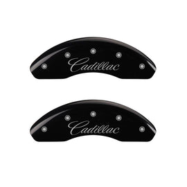 MGP 4 Caliper Covers Engraved Front Cadillac Engraved Rear ATS Black finish silver ch