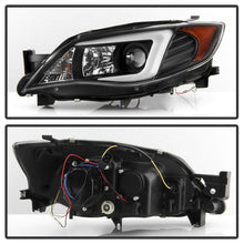 Carica l&#39;immagine nel visualizzatore di Gallery, Spyder Subaru WRX 08-09 Projector Headlights - Halogen Model Only - Black PRO-YD-SWRX08-LBDRL-BK