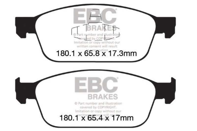 EBC 12+ Ford Focus 2.0 Turbo ST Ultimax2 Front Brake Pads - 2to4wheels