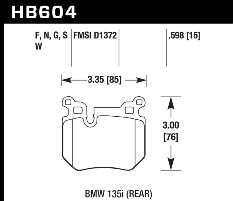 Hawk BMW 135i DTC-60 Race Rear Brake Pads - 2to4wheels