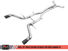 Cargar imagen en el visor de la galería, AWE Tuning 16-19 Chevy Camaro SS Resonated Cat-Back Exhaust - Track Edition (Diamond Black Tips)