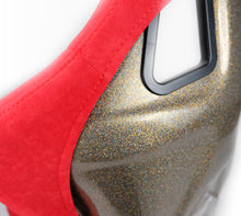 Cargar imagen en el visor de la galería, NRG FRP Bucket Seat ULTRA Edition - Large (Red Alcantara/Gold Glitter Back)