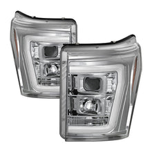 Carica l&#39;immagine nel visualizzatore di Gallery, Spyder 11-16 Ford F-250/F-350 V2 Projector Headlights - Light Bar DRL - Chrome PRO-YD-FS11V2-LB-C
