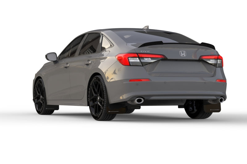 Rally Armor 2022 Honda Civic (Incl. Si/Sport/Touring) UR Black Mud Flap w/ Grey Logo