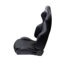 गैलरी व्यूवर में इमेज लोड करें, NRG Reclinable Sport Seats (Pair) PVC Leather w/NRG Logo - Black w/White Stitching