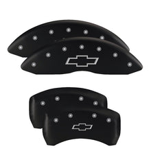 गैलरी व्यूवर में इमेज लोड करें, MGP 4 Caliper Covers Engraved Front &amp; Rear Cursive/Challenger Black finish silver ch