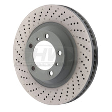 Carica l&#39;immagine nel visualizzatore di Gallery, SHW 15-16 Porsche 911 Carrera 4 GTS 3.8L w/o Ceramic Brake Left Front Drilled-Dimpled MB Brake Rotor
