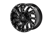 Load image into Gallery viewer, RBP 65R Glock 20x10 5x127/139.7 BP / 5 BS / -12mm Offset 78mm CB Gloss Black Machined Grooves Wheel