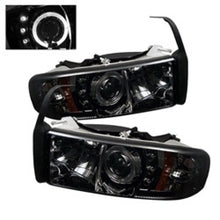 Carica l&#39;immagine nel visualizzatore di Gallery, Spyder Dodge Ram 1500 94-01 94-02 Projector Headlights LED Halo LED Smke PRO-YD-DR94-HL-AM-SMC