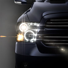 Carica l&#39;immagine nel visualizzatore di Gallery, Spyder Dodge Ram 1500 09-14 Projector Headlights Halogen- CCFL Halo LED - Blk PRO-YD-DR09-CCFL-BK