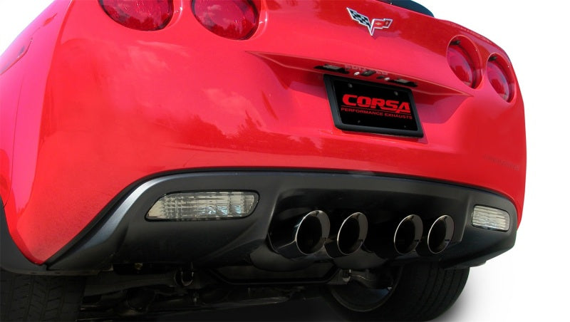Corsa 06-11 Chevrolet Corvette C6 Z06/ZR1 Sport Cat-Back Dual Rear Exit w/ Twin 4.0in Black Tips