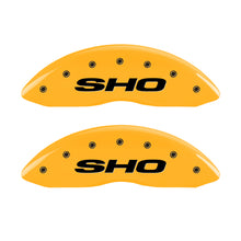 Charger l&#39;image dans la galerie, MGP 4 Caliper Covers Engraved Front &amp; Rear SHO Yellow finish black ch