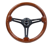गैलरी व्यूवर में इमेज लोड करें, NRG Reinforced Steering Wheel (350mm / 3in. Deep) Brown Wood w/Blk Matte Spoke/Black Center Mark