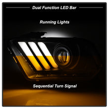 Carica l&#39;immagine nel visualizzatore di Gallery, Spyder 10-13 Ford Mustang - Halogen - Projector Headlights - LED Signals -Black (PRO-YD-FM2010V2-BK)