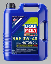 Laden Sie das Bild in den Galerie-Viewer, LIQUI MOLY 5L Synthoil Energy A40 Motor Oil SAE 0W40 - Single