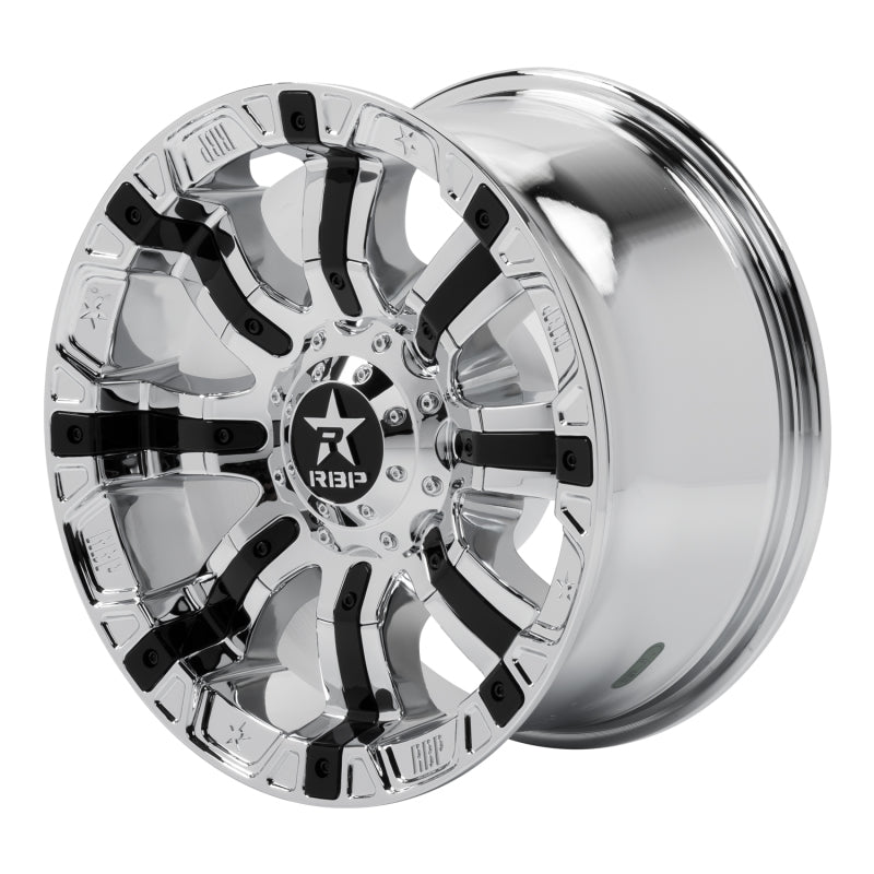 RBP 94R 18x9.0 6x135/139.7 BP / 5.5 BS / 10mm Offset 87mm CB Chrome w/Black Inserts Wheel