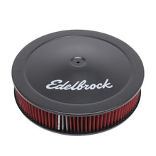 गैलरी व्यूवर में इमेज लोड करें, Edelbrock Air Cleaner Pro-Flo Series Round 14 In Diameter Cloth Element 3/8Indropped Base Black