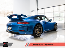 Charger l&#39;image dans la galerie, AWE Tuning Porsche 991 GT3 / RS Center Muffler Delete - Chrome Silver Tips