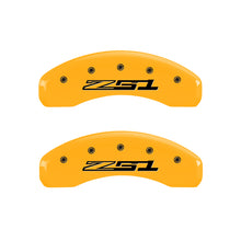 Cargar imagen en el visor de la galería, MGP Front set 2 Caliper Covers Engraved Front Bowtie Black finish silver ch