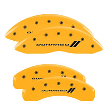 Carica l&#39;immagine nel visualizzatore di Gallery, MGP 4 Caliper Covers Engraved F &amp; R w/ Stripes/Durango Yellow Finish Black Char 2007 Dodge Durango