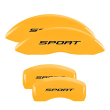 Laden Sie das Bild in den Galerie-Viewer, MGP 4 Caliper Covers Engraved Front &amp; Rear Oval logo/Ford Yellow finish black ch