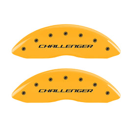 MGP 4 Caliper Covers Engraved F & R Block/Challenger Yellow Finish Black Char 2007 Dodge Charger