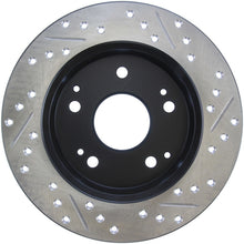 Cargar imagen en el visor de la galería, StopTech 02-06 Acura RSX Incl. Type S / 97-01 Integra Type R Slotted &amp; Drilled Right Rear Rotor