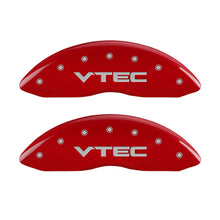 Charger l&#39;image dans la galerie, MGP 4 Caliper Covers Engraved Front &amp; Rear Vtech Red finish silver ch