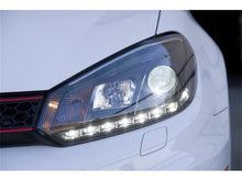 Charger l&#39;image dans la galerie, Spyder Volkswagen Golf/GTI 10-13 Projector Headlights Halogen Model- DRL Blk PRO-YD-VG10-DRL-BK