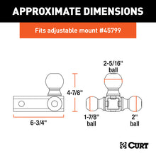 Carica l&#39;immagine nel visualizzatore di Gallery, Curt Replacement Adjustable Tri-Ball Head for 45799