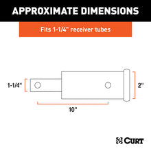 Carica l&#39;immagine nel visualizzatore di Gallery, Curt Receiver Tube Adapter (1-1/4in to 2in Shank Not for Towing Use 6-1/4in Length)
