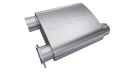 QTP 2.5in Weld-On 304SS Screamer Muffler Short Case w/Bolt-On QTEC Electric Cutout