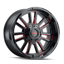 Cargar imagen en el visor de la galería, Mayhem 8115 Apollo 20x10 / 6x135 BP / -19mm Offset / 106mm Hub Black w/ Prism Red Wheel