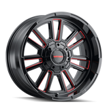 Mayhem 8115 Apollo 20x9 / 8x165.1 BP / 18mm Offset / 125.2mm Hub Black w/ Prism Red Wheel