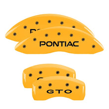 Cargar imagen en el visor de la galería, MGP 4 Caliper Covers Engraved Front Pontiac Rear Gto Yellow Finish Black Char 2004 Pontiac GTO