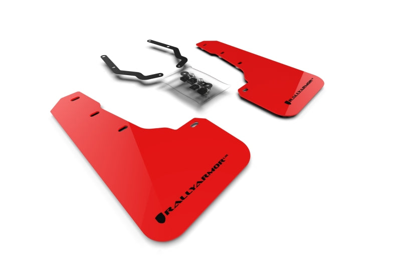 Rally Armor 18-22 Subaru Crosstrek Red UR Front Mud Flap w/ Black Logo