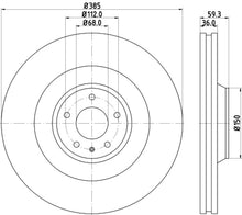 गैलरी व्यूवर में इमेज लोड करें, Hella Pagid Front High Carbon Brake Rotor - 05-09 Audi A8