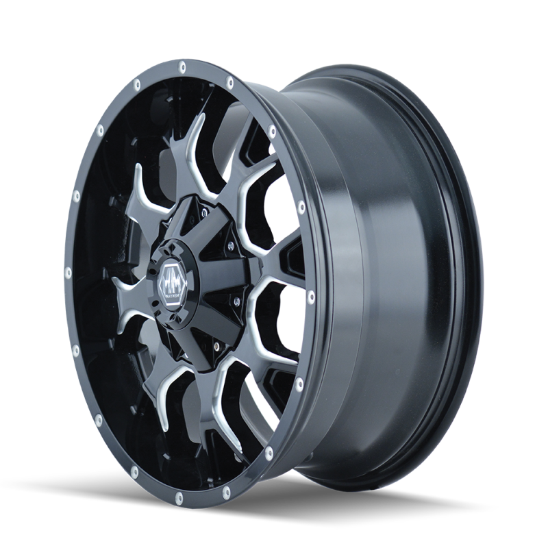 Mayhem 8015 Warrior 17x7.5 / 5x110 BP / 40mm Offset / 72.62mm Hub Black w/ Milled Spokes Wheel
