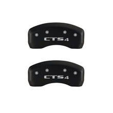 Cargar imagen en el visor de la galería, MGP 4 Caliper Covers Engraved Front Cursive/Cadillac Engraved Rear CTS4 Red finish silver ch