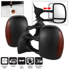 Cargar imagen en el visor de la galería, Xtune Ford Superduty 02-07 Manual Extendable Power Heated Adjust Mirror Amber MIR-FDSD99S-PW-AM-SET