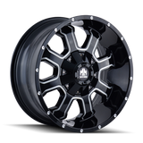 Mayhem 8103 Fierce 17x9 / 5x127 BP / -12mm Offset / 87mm Hub Black w/ Milled Spokes Wheel