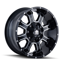 Cargar imagen en el visor de la galería, Mayhem 8103 Fierce 17x9 / 8x165.1 BP / -12mm Offset / 130.8mm Hub Black w/ Milled Spokes Wheel