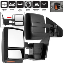 Carica l&#39;immagine nel visualizzatore di Gallery, xTune Ford F-150 07-14 Heated Amber LED Signal Telescoping Mirror - SET MIR-FF15007S-PWH-AM-SET