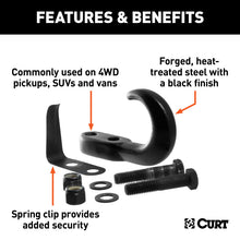 Carica l&#39;immagine nel visualizzatore di Gallery, Curt Tow Hook w/Hardware (10000lbs Black)